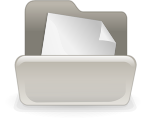 Open White Folder With Folded Paper Clip Art